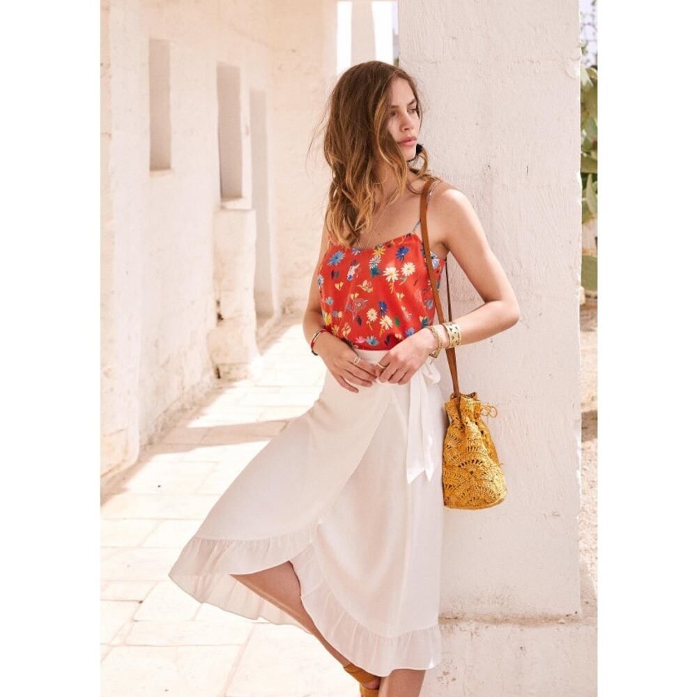 SEZANE Jupe adriana silk Skirt white EU38/US6